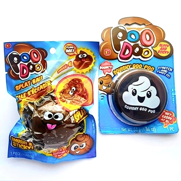 NEW POO DOO Splat EMOJI Squishy Ball & POO DOO Slime Set (Fast Ship) - Picture 1 of 1